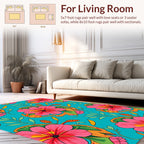 Vivid Floral Tropics Art Rug