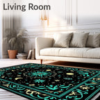 Black Celestial Medallion Starry Night Rug