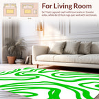 Bold Neon Green Abstract Swirl Pattern Rug