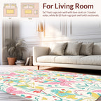 Whimsical Butterfly Floral Pattern Rug