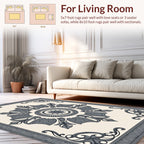 Classic Floral Medallion Grey Pattern Rug