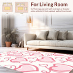 Pink Heart Swirl Pattern Rug