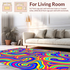 Vibrant Swirl Abstract Star Pattern Rug