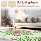 Pink Floral Garden Pattern Rug