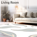 Pale Blue Abstract Organic Shapes Rug