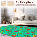 Bright Floral Pattern Delight Rug