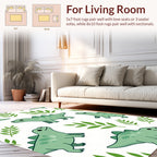 Cute Dinosaur Foliage Pattern Rug