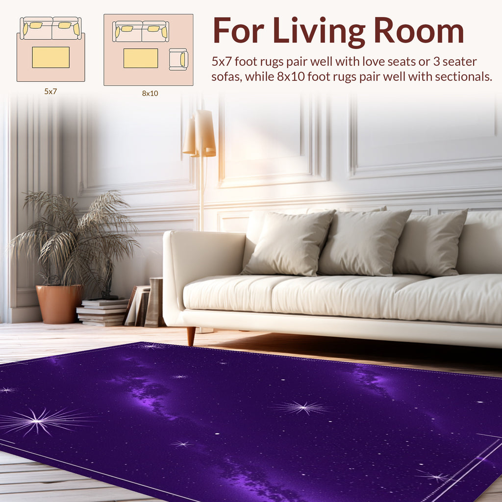 Cosmic Starburst Galaxy Pattern Rug