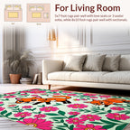 Whimsical Foxes Floral Garden Rug
