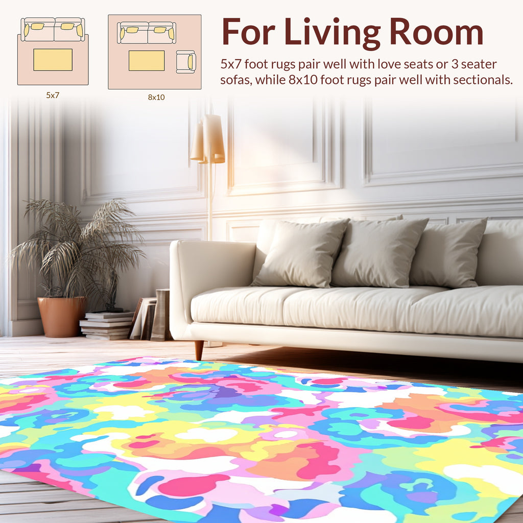 Abstract Swirl Bright Colors Rug
