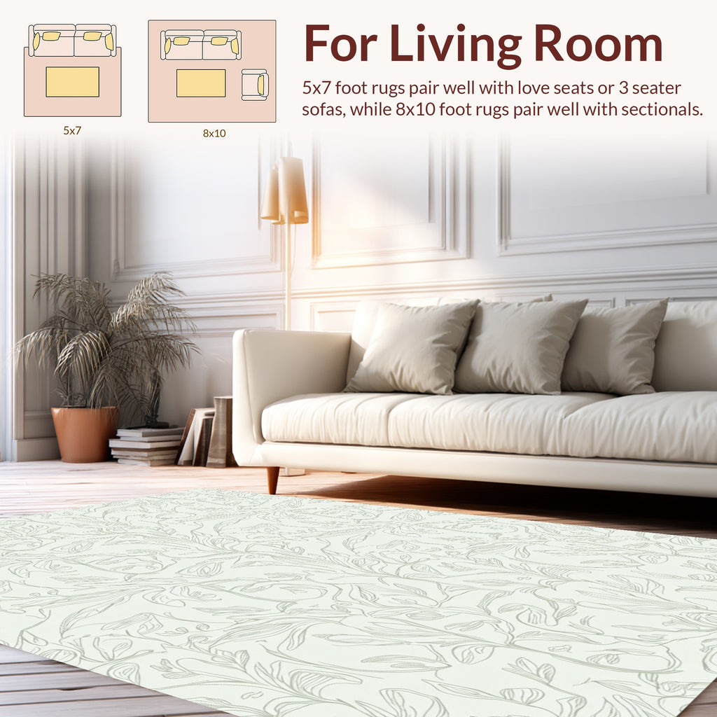 Organic Vine Botanical Line Art Rug