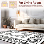 Ornate Heart Scroll Border Design Rug