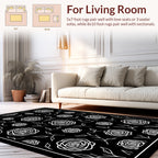 Delicate White Rose Vine Pattern Rug