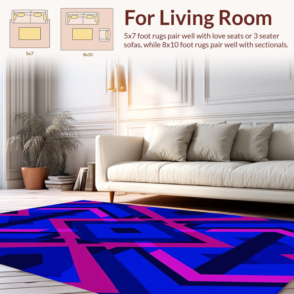 Bold Geometric Diamond Pattern Rug