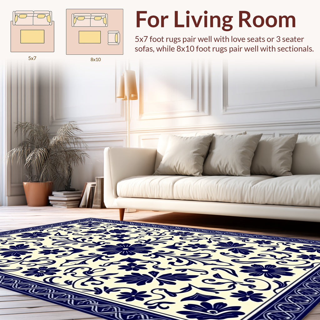 Classic Floral Scrollwork Pattern Rug