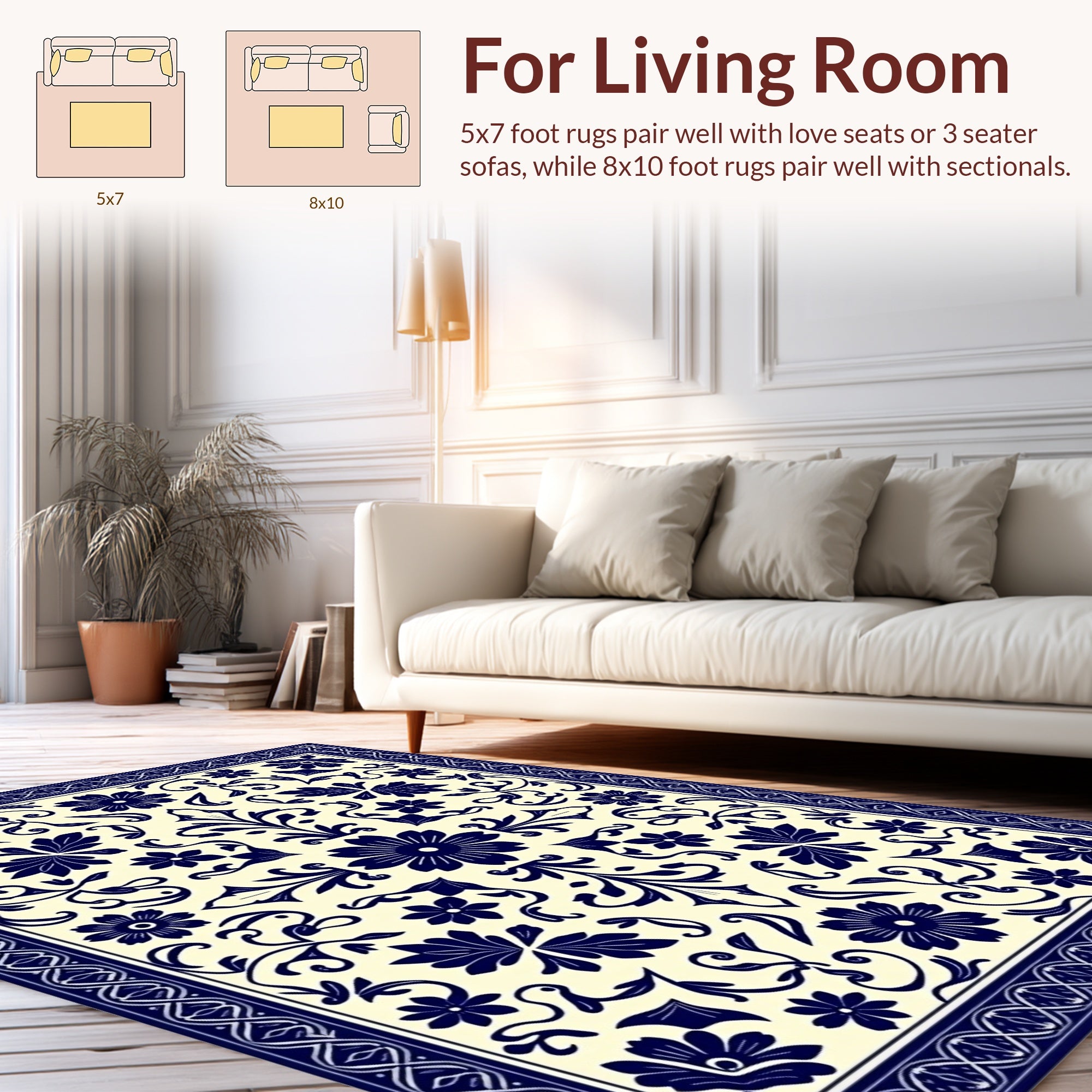 Classic Floral Scrollwork Pattern Rug
