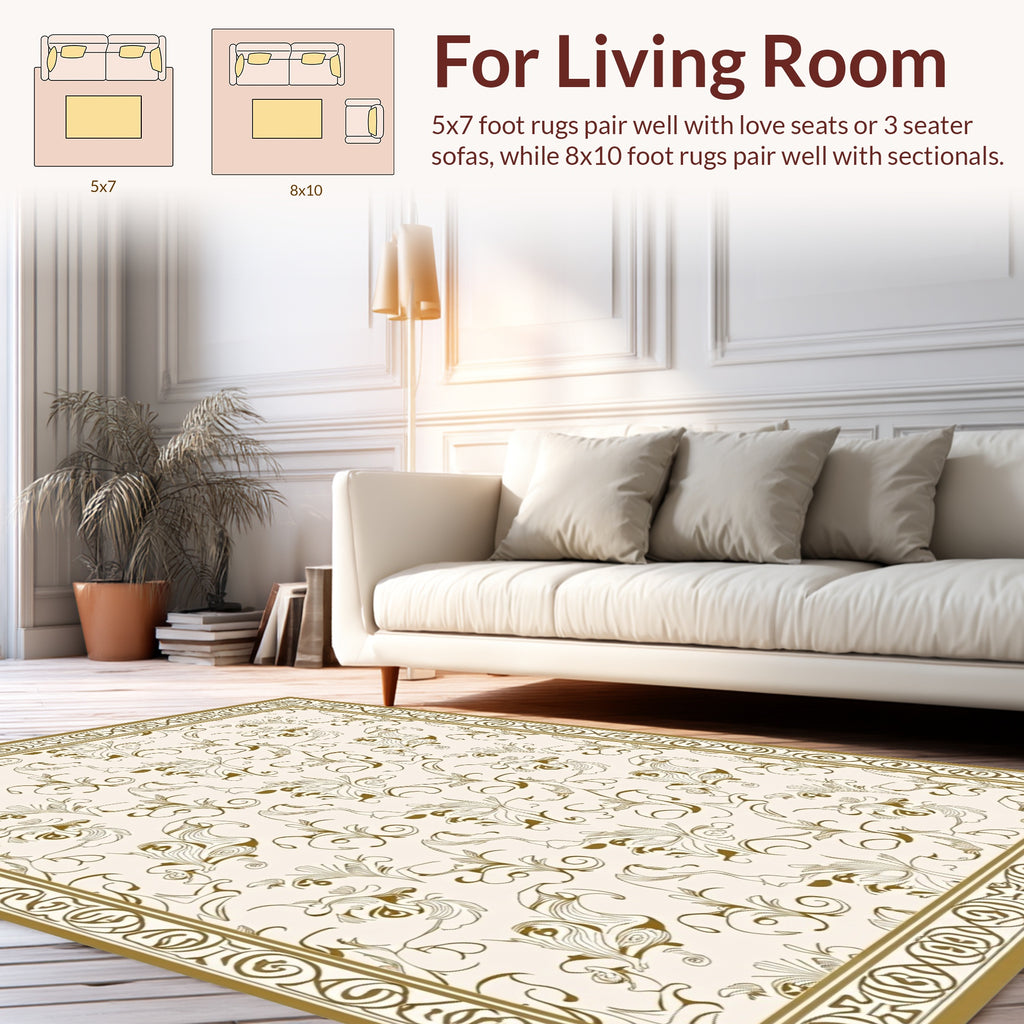 Classic Floral Swirls Ornament Pattern Rug