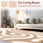 Swirls Pattern Warm Tones Art Rug