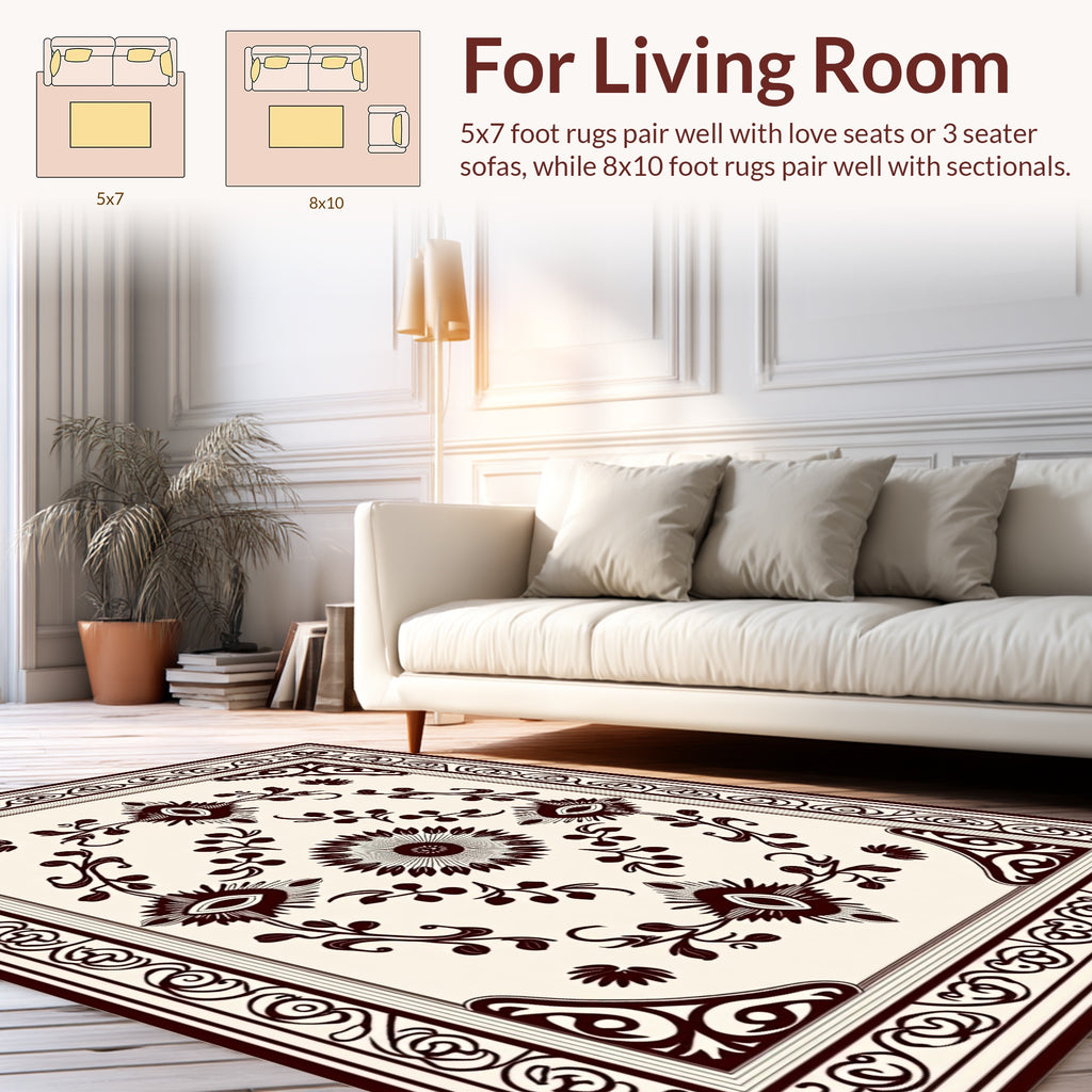 Antique Eye Blossom Border Rug