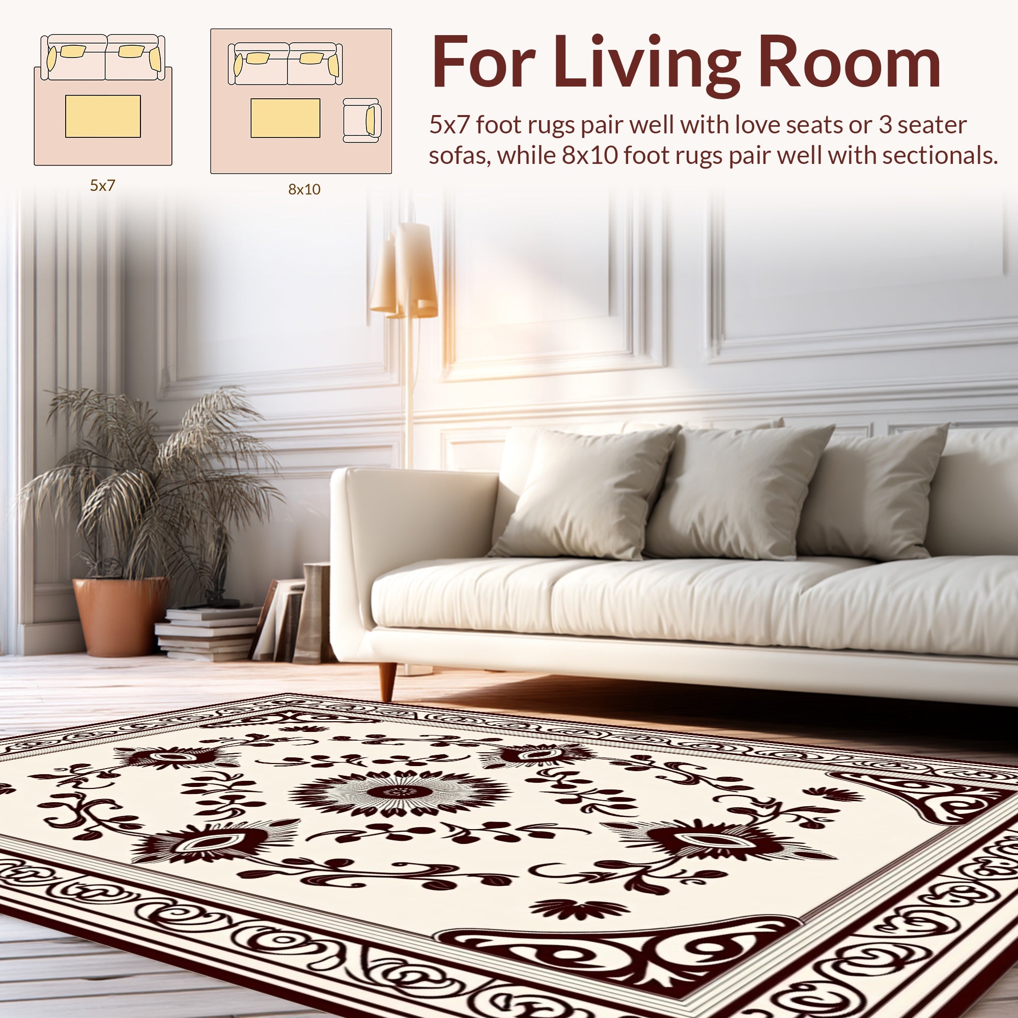 Antique Eye Blossom Border Rug