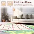 Geometric Diamond Red Blue Pattern Rug