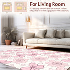 Pink Rose And Bow Pattern Rug