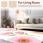 Pink Daisy Floral Pattern Design Rug