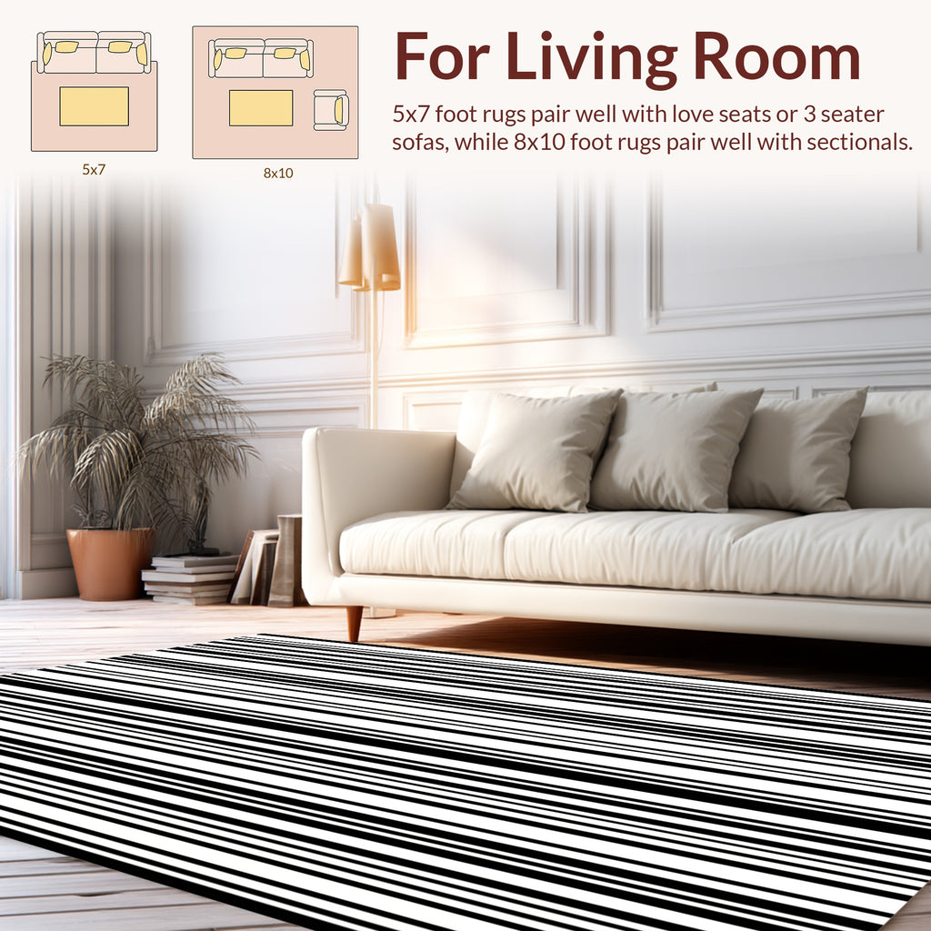 Bold Vertical Stripes Pattern Design Rug