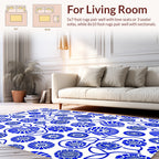 Blue Whimsical Floral Swirl Rug