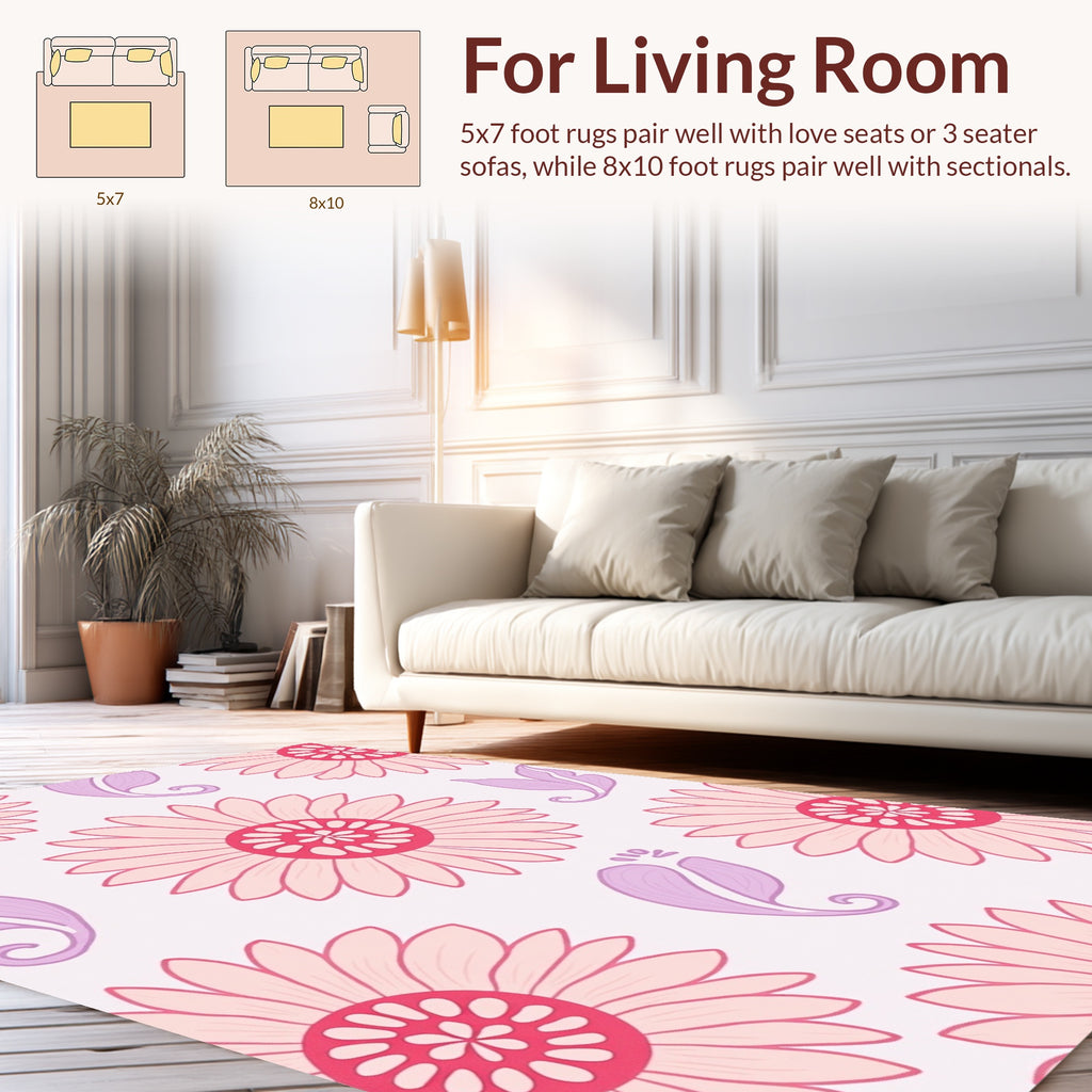 Pink Floral Paisley Pattern Rug