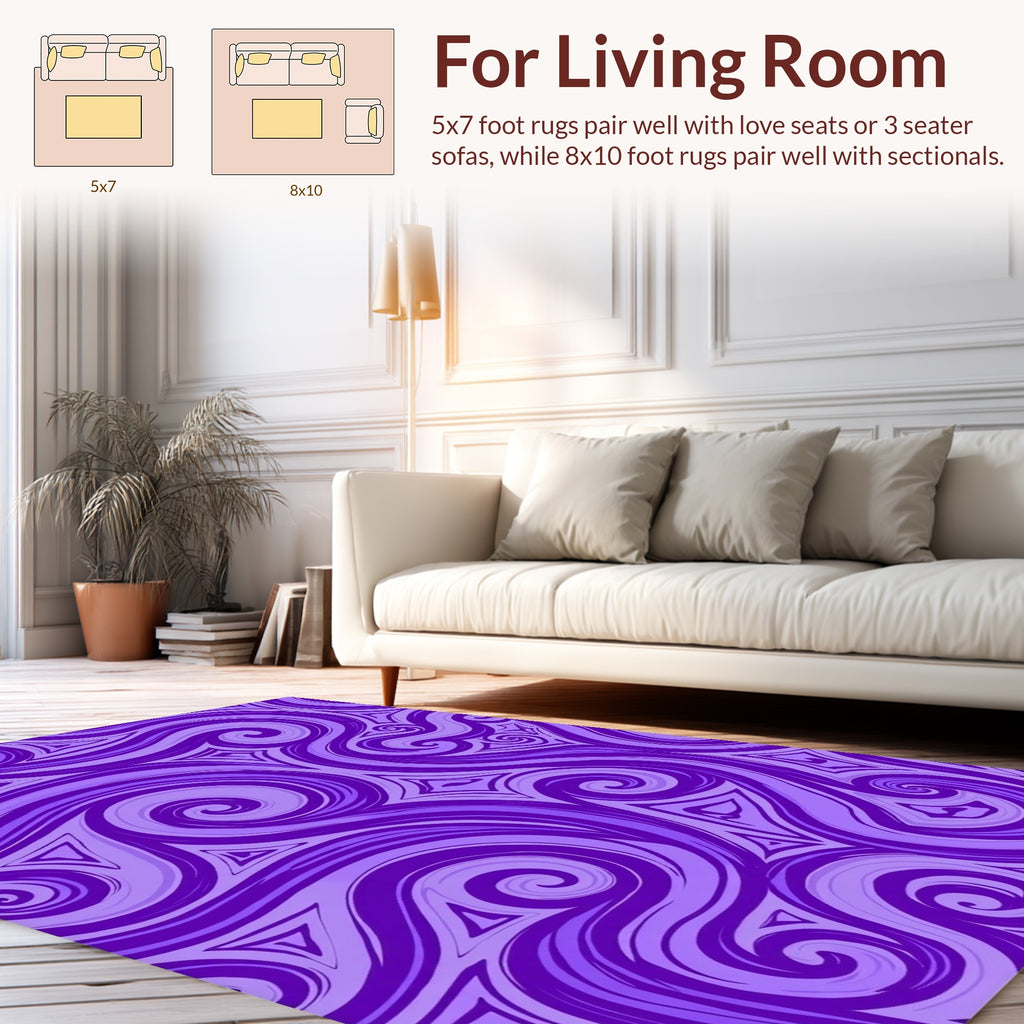 Abstract Swirling Patterns Purple Rug