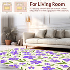 Retro Purple Floral Pattern Rug