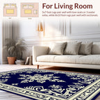 Ornate Floral Medallion Border Design Rug