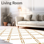 Caramel Lattice Geometric Pattern Rug