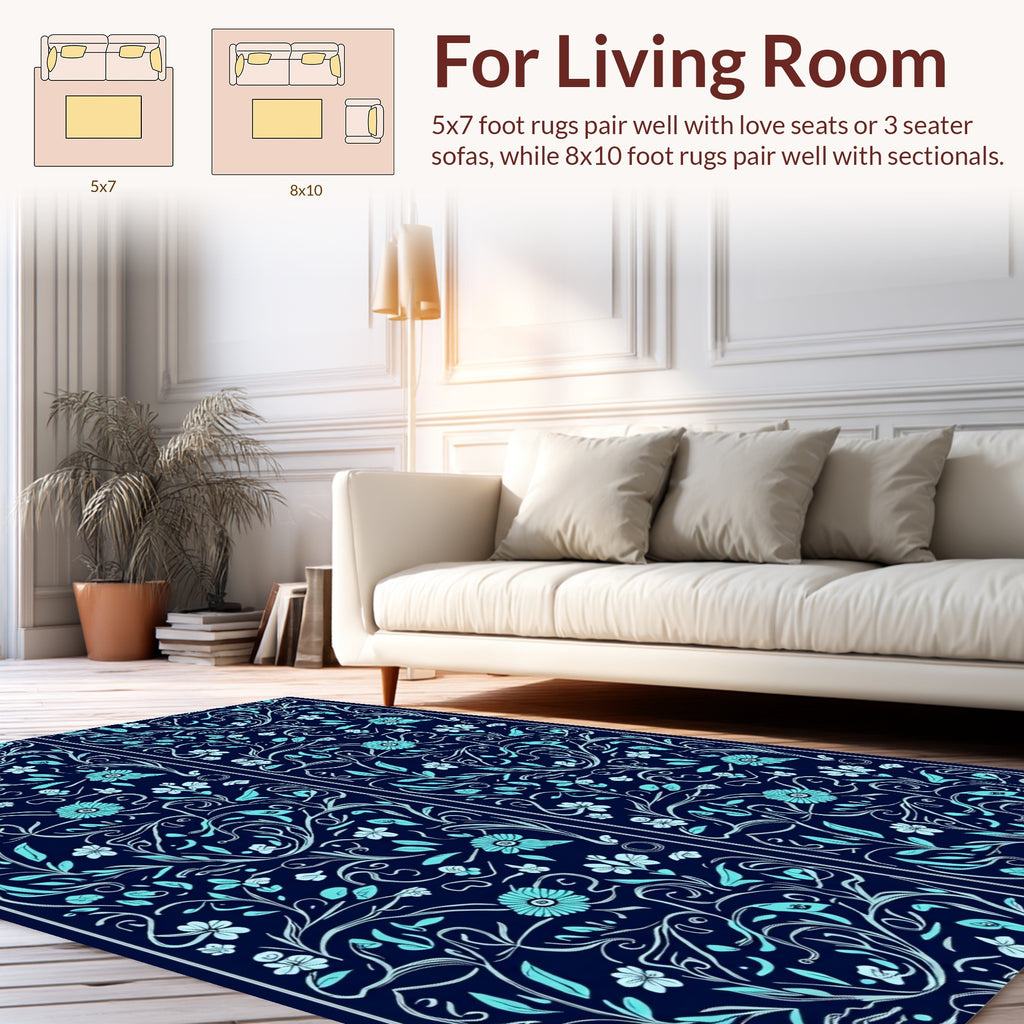 Vining Floral Art Nouveau Design Rug