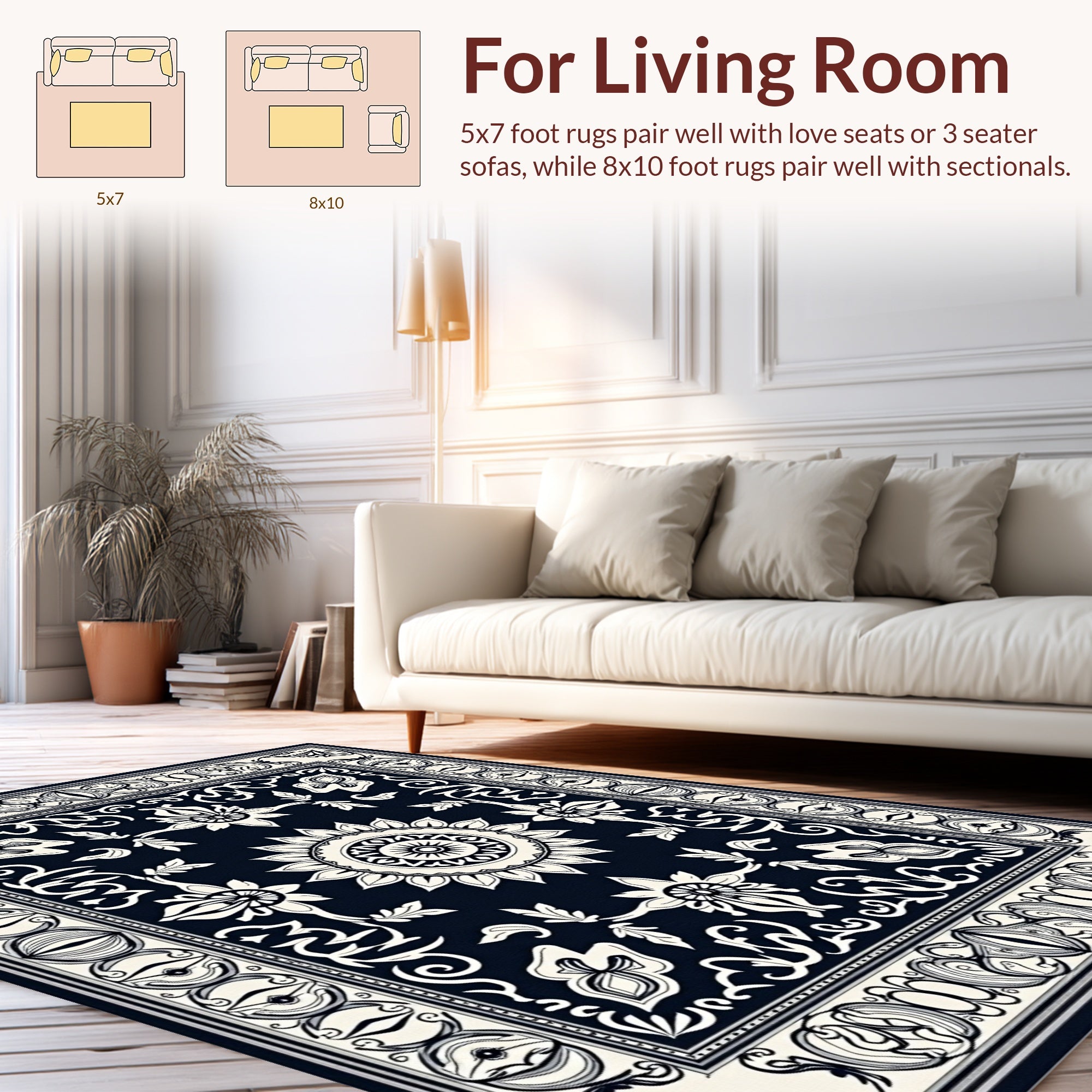 Classic Floral Medallion Design Rug