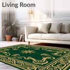 Emerald Green Golden Celtic Knot Rug