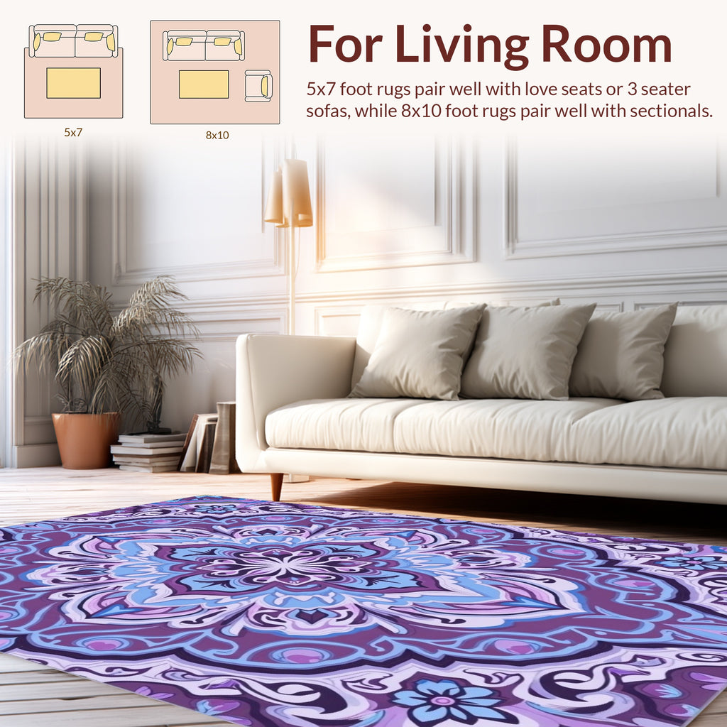 Intricate Mandala Floral Pattern Rug