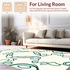 Elegant Jade Swirl Floral Pattern Rug