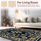 Elegant Floral Scroll Patterned Rug