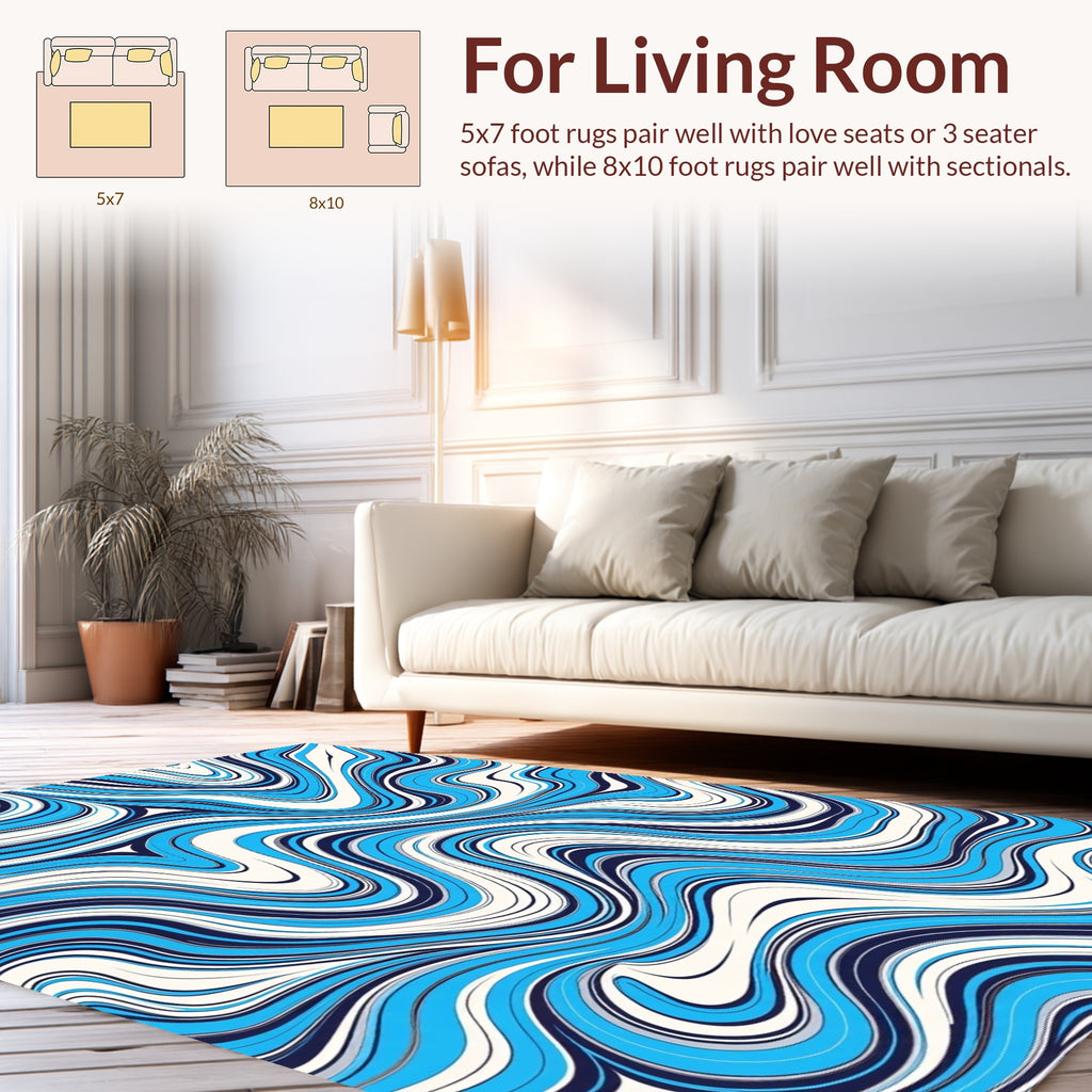 Ocean Swirl Pattern Abstract Rug