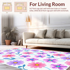 Charming Pink Purple Daisy Pattern Rug