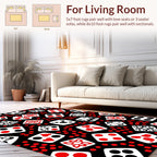 Red White Dice Pattern Design Rug