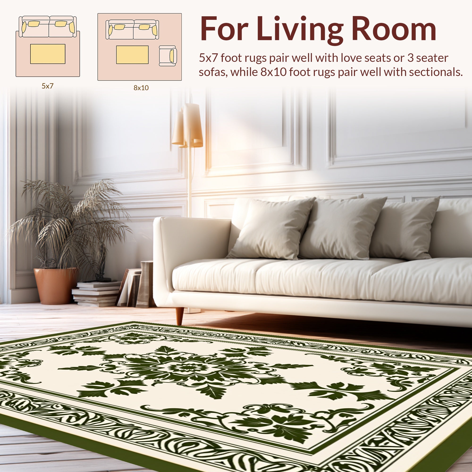 Ornate Floral Medallion Pattern Rug