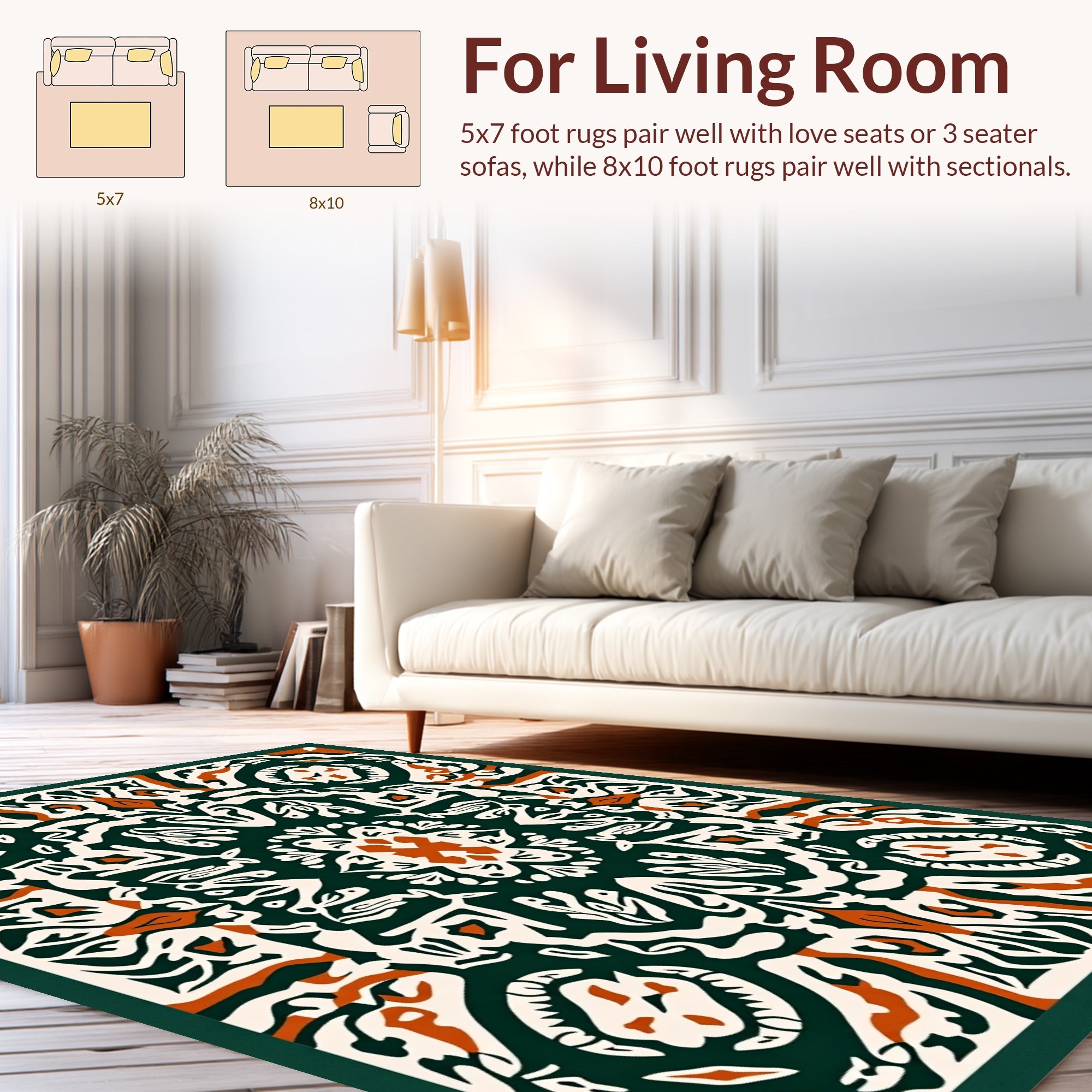 Bold Abstract Floral Medallion Rug