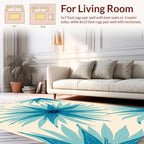 Petal Blue Floral Pattern Rug