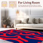 Bold Red Swirl Abstract Art Rug