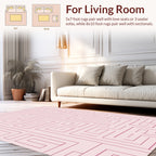Pink Maze Patterned Contemporary Rug