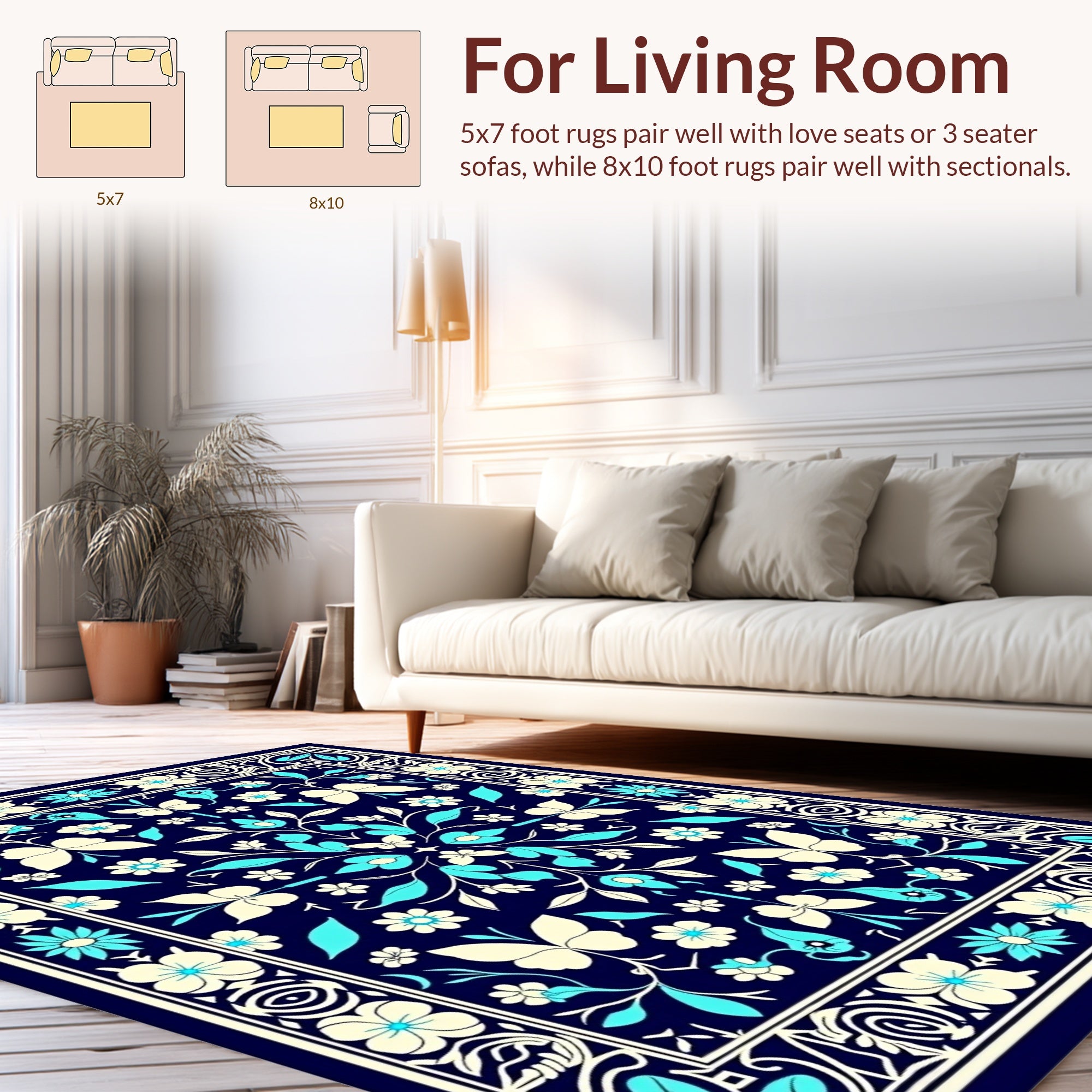 Floral Butterfly Ornate Traditional Rug