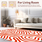 Bold Red Swirl Pattern Rug